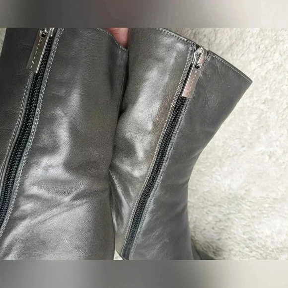 PERTINI Grey leather heel boots size 39= 8.5 US Made in Spain - Picture 12 of 14